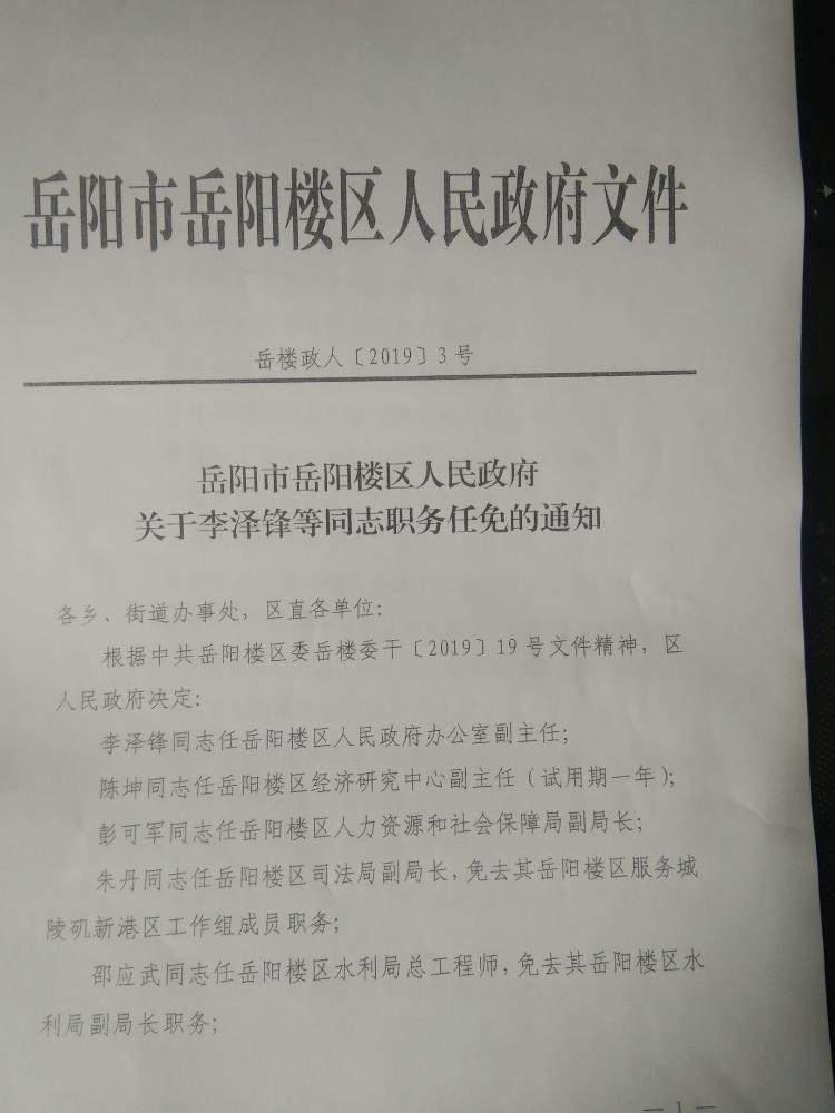 岳阳楼区财政局人事任命，塑造未来财政蓝图的重要一步